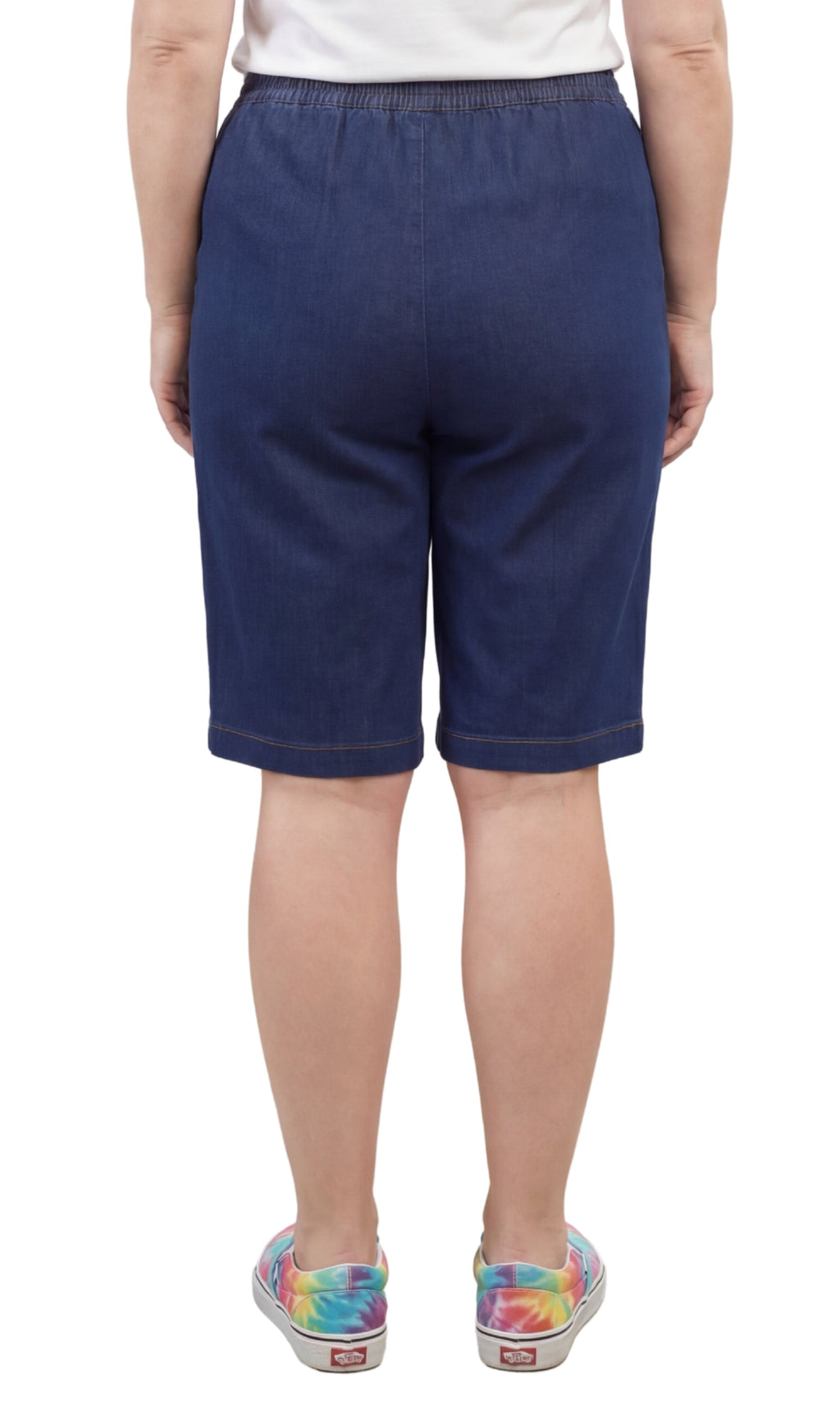 Women's Easy Pull-On Bermuda Shorts in Denim and Twill