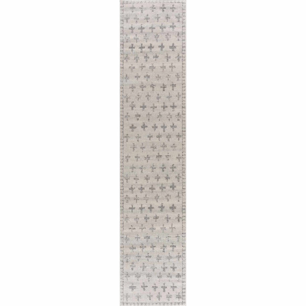 Tigris Swiss Cross Ivory&Gray Area Rug - Clearance