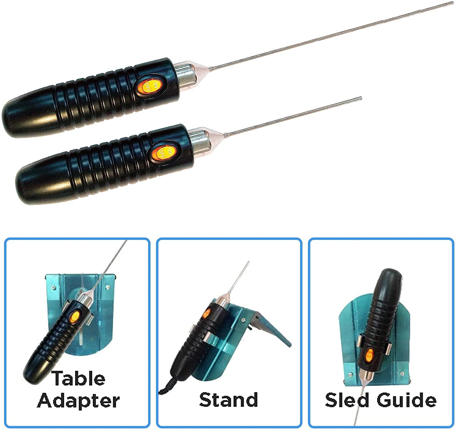 Crafters Hot Knife Set – 6″ & 9″ Rod Style Foam Cutting Tools with Sled Guide & Stand