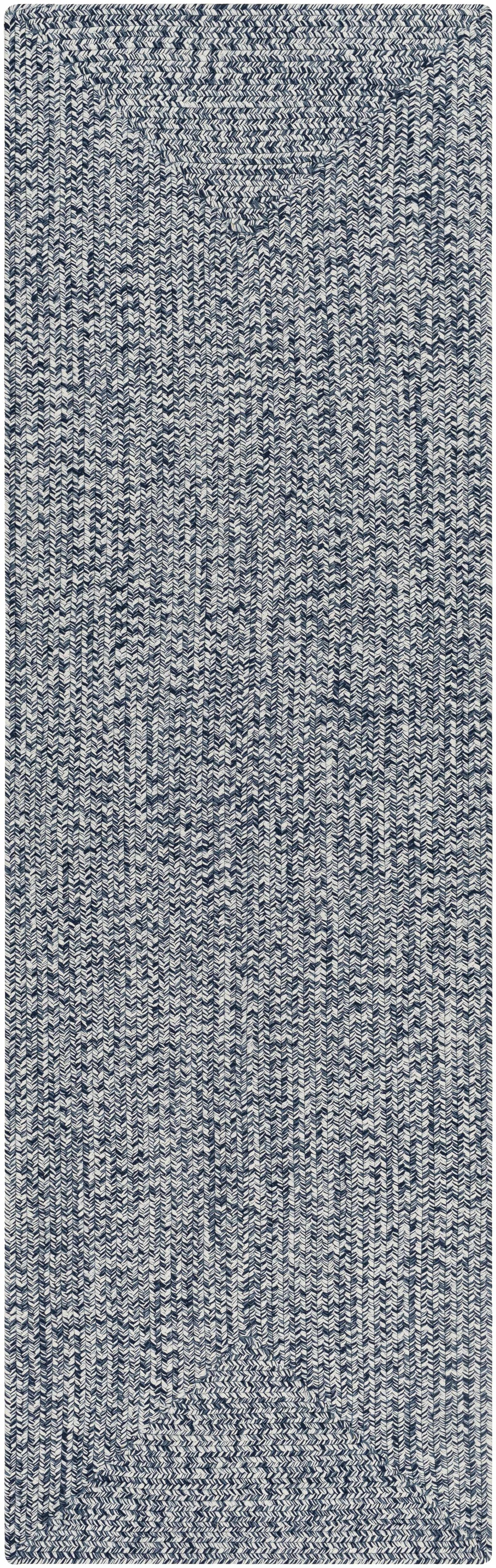 Blue Braided Faux Jute Outdoor Rug