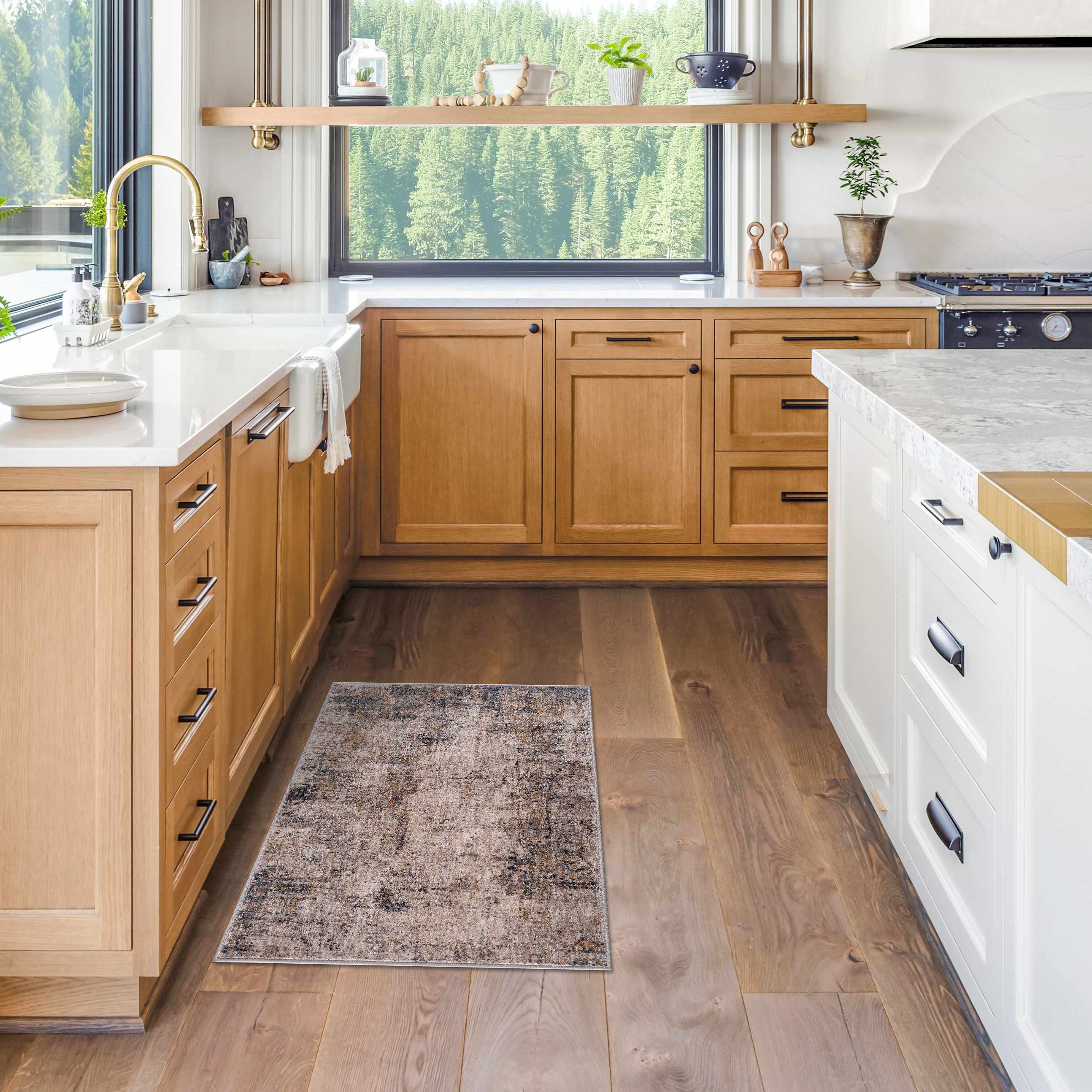 Odell Abstract Luxe Fringe Rug - Clearance