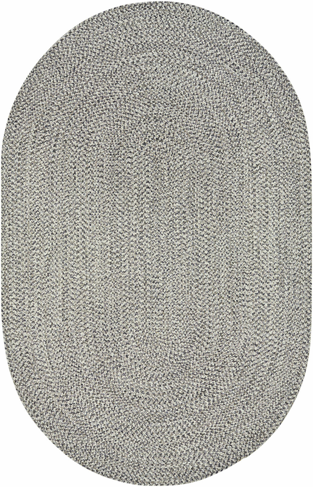 Cream Charcoal Braided Faux Jute Outdoor Rug