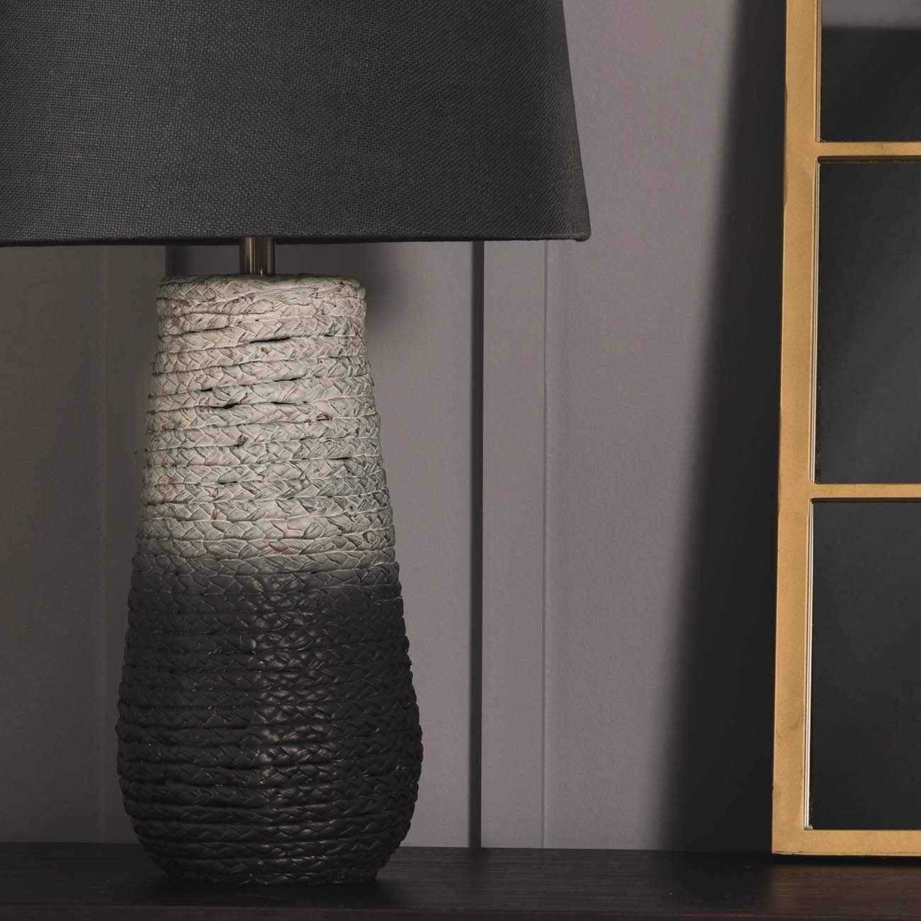 Dingras Pale Blue Jute Table Lamp - Clearance