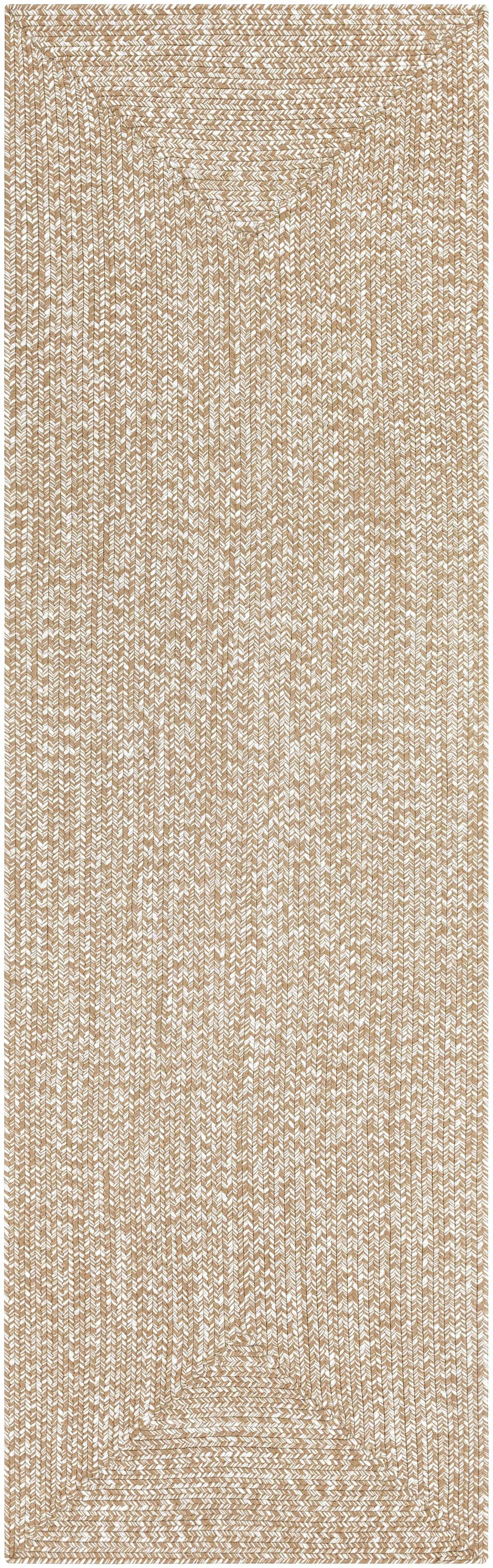 Cream Braided Faux Jute Outdoor Rug