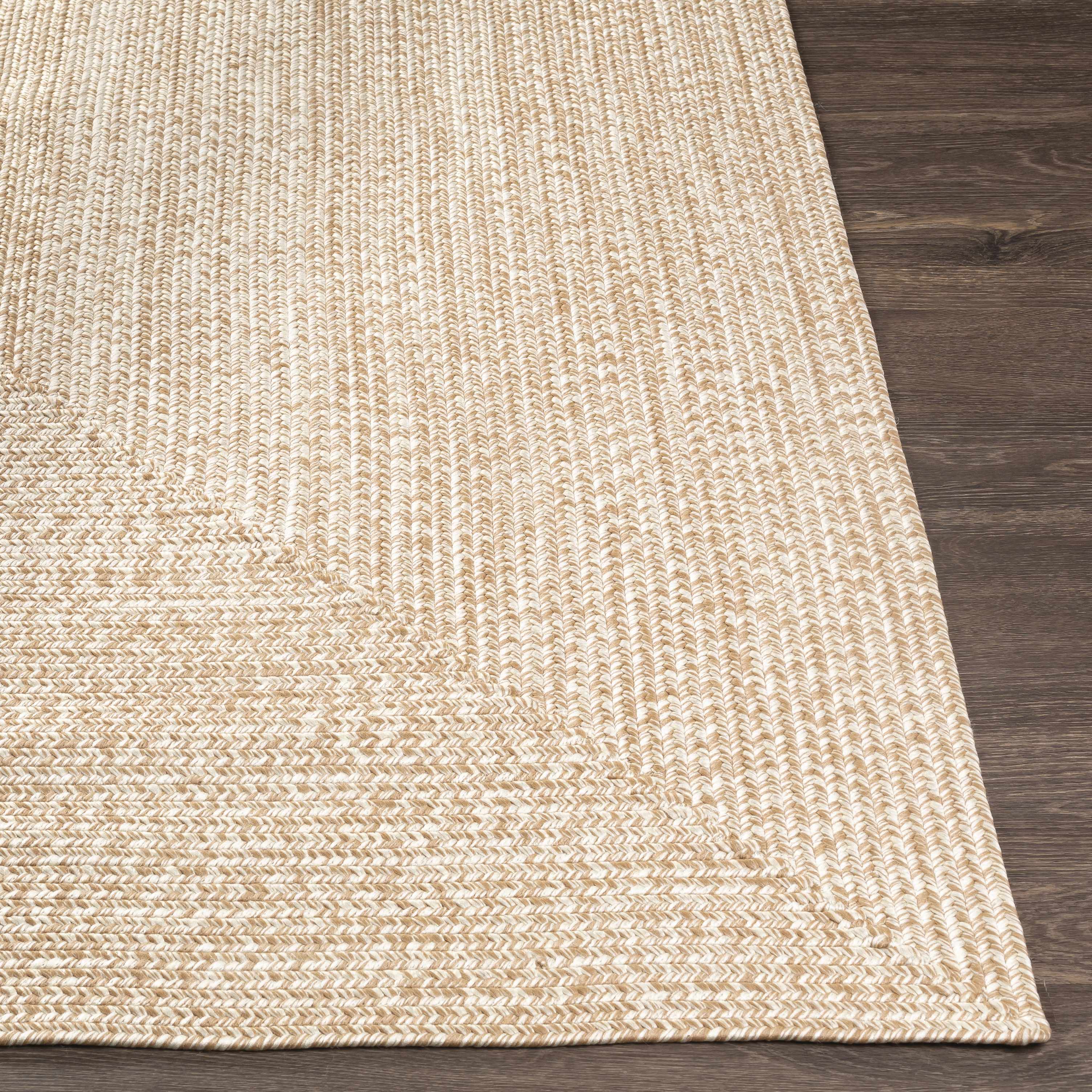 Cream Braided Faux Jute Outdoor Rug