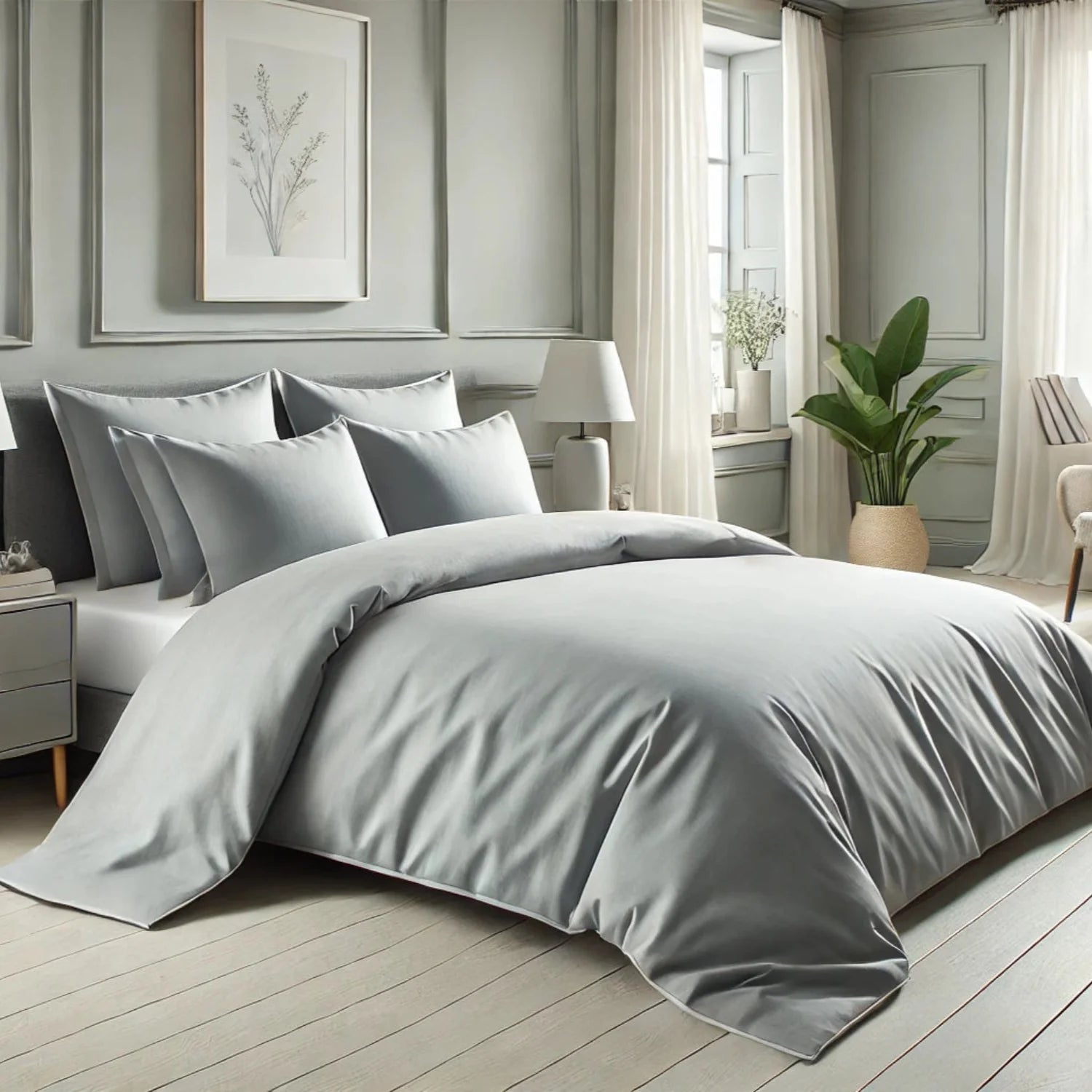 Bamboo Viscose Duvet Cover + 2 Shams Set