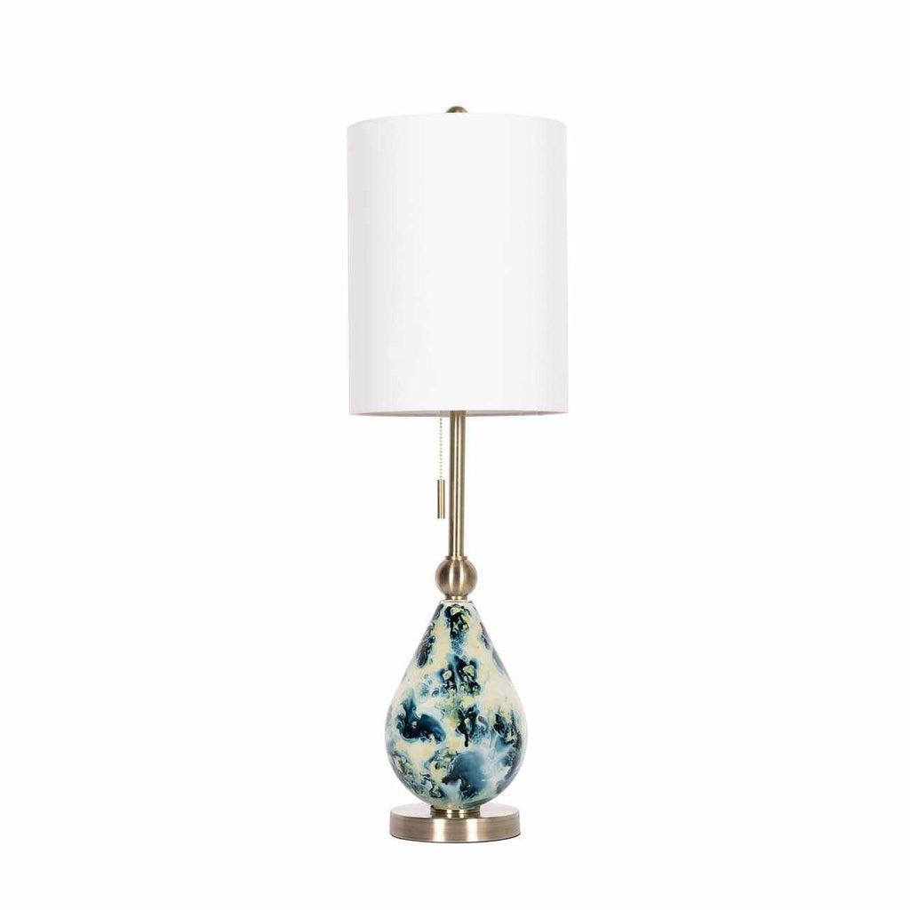 Katipunan Aqua Gold Metallic Brass Table Lamp