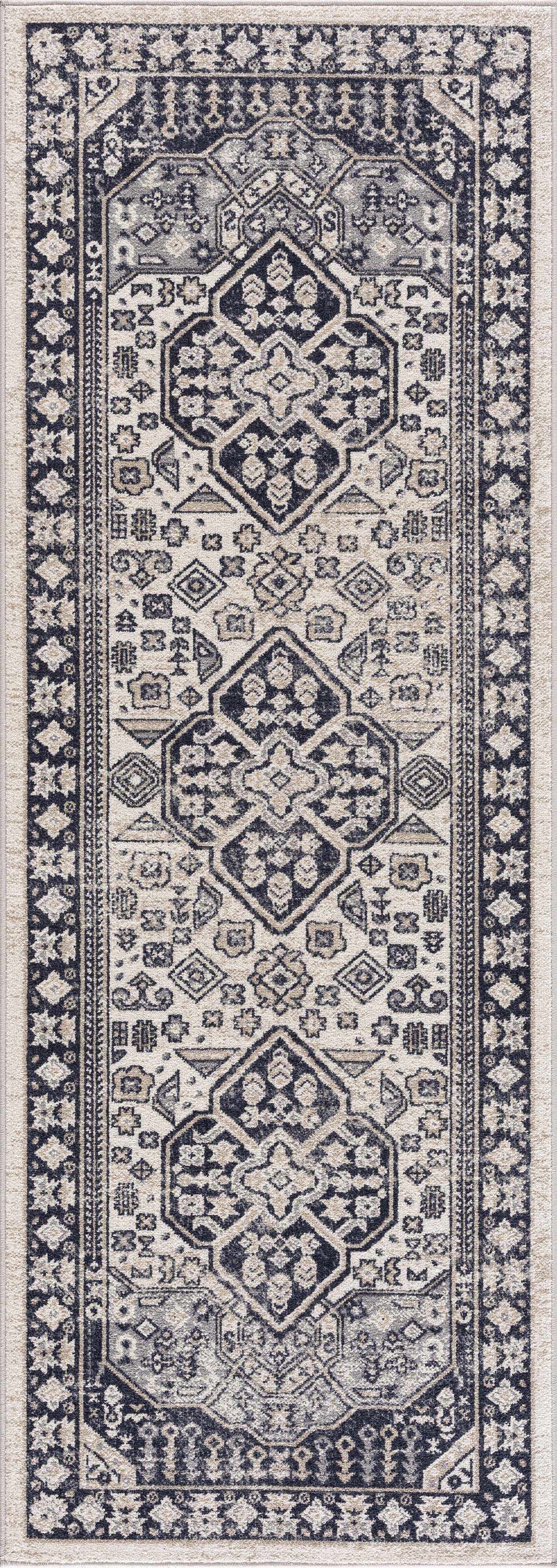Cabacungan Cream & Gray Washable Area Rug - Clearance