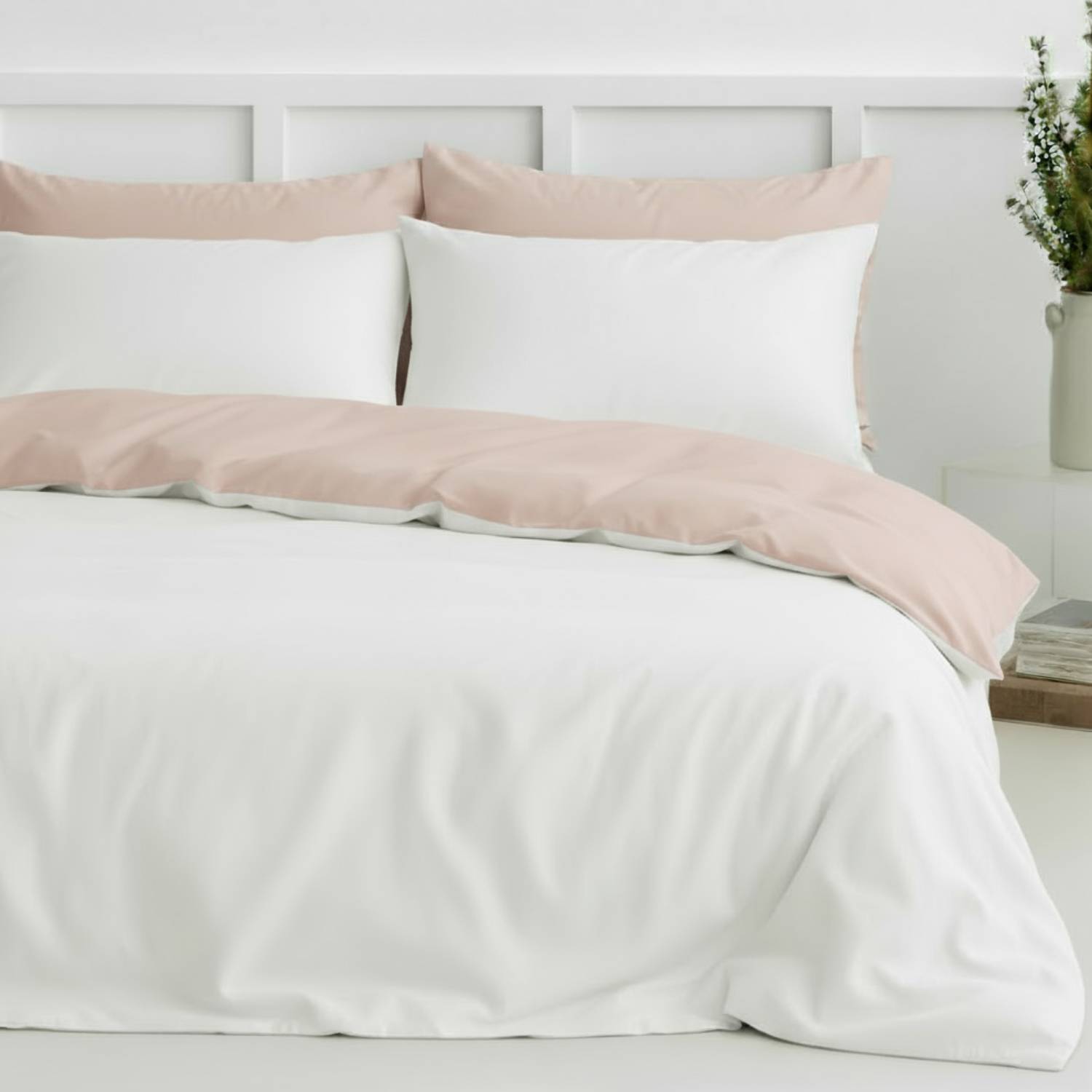 Two-Tone Bamboo Viscose Duvet Cover + 2 Shams Set