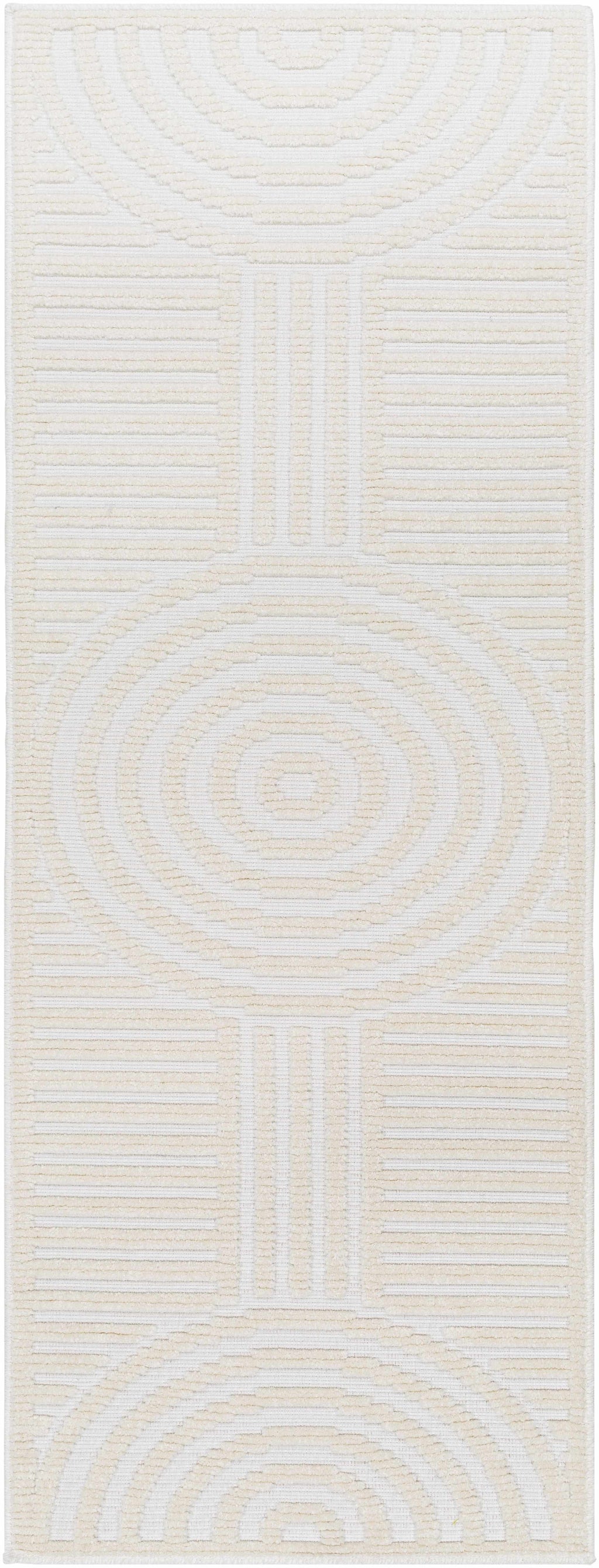 Deron White Washable 3D Rug