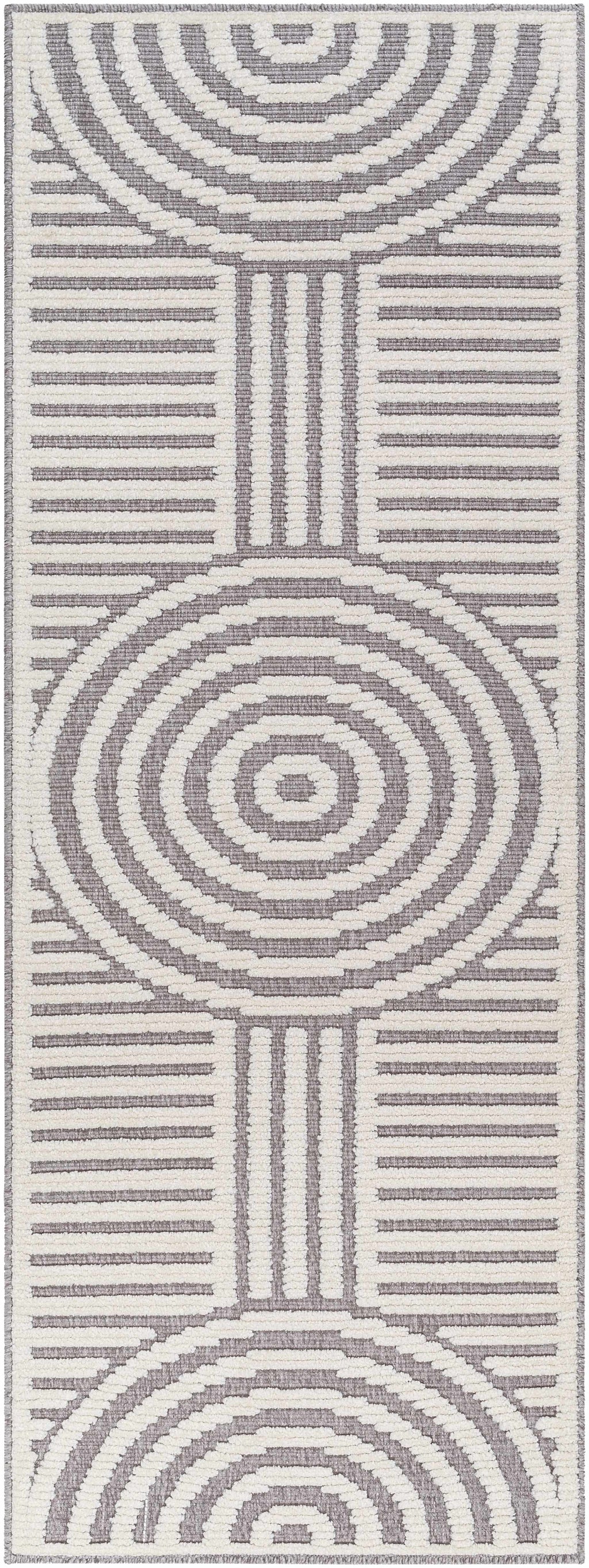 Deron Gray Rainbow Washable Rug