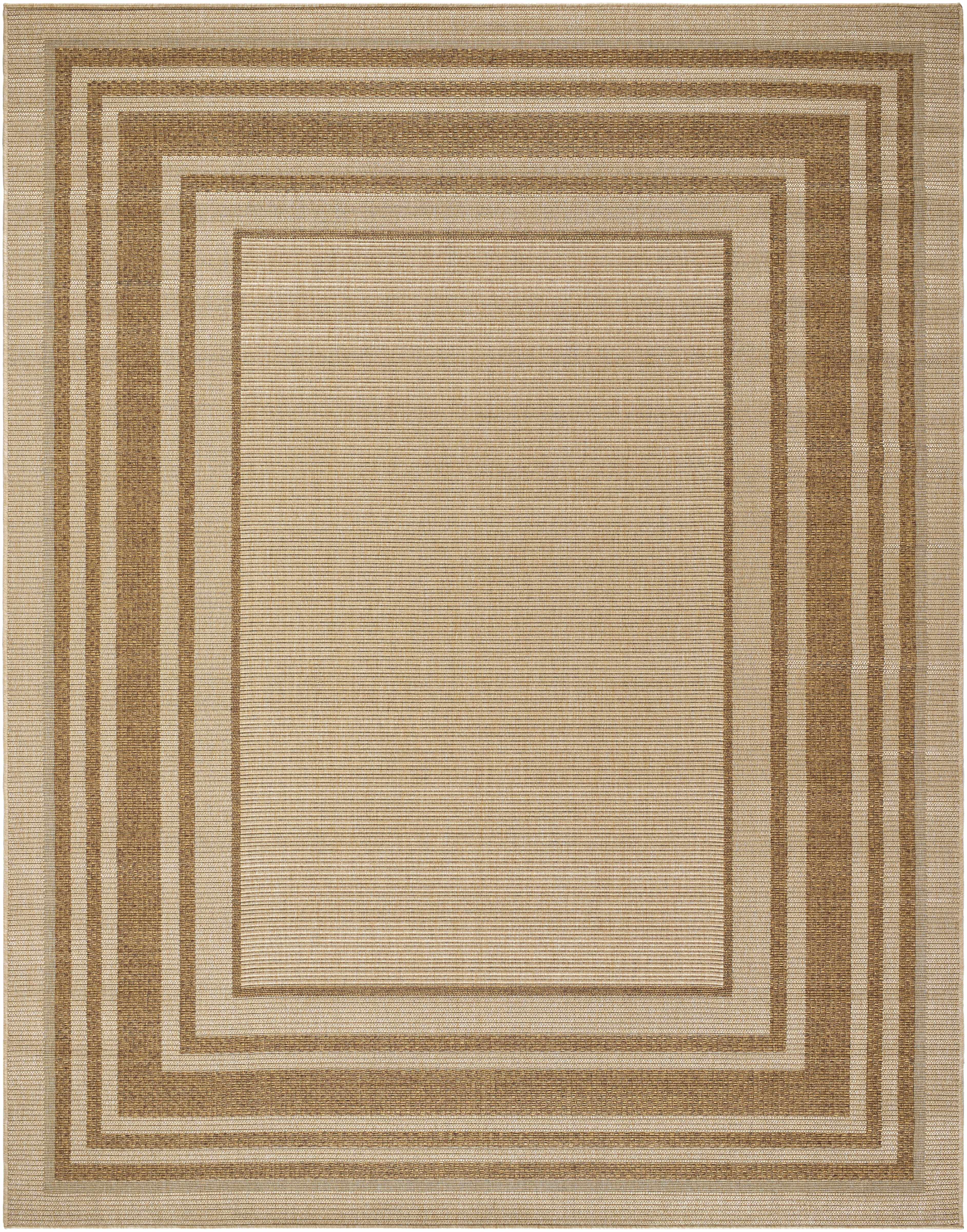 Isoko Bordered Faux Jute Outdoor Rug