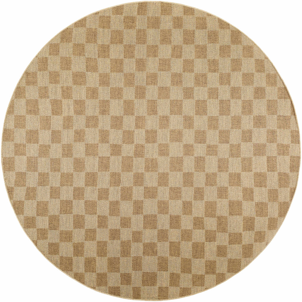 Kuval Checkered Brown Outdoor Rug