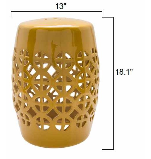 Yellow Ceramic Outdoor Side Table