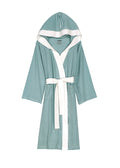 Seaside Serenity Stripe Organic Hooded Short Robe