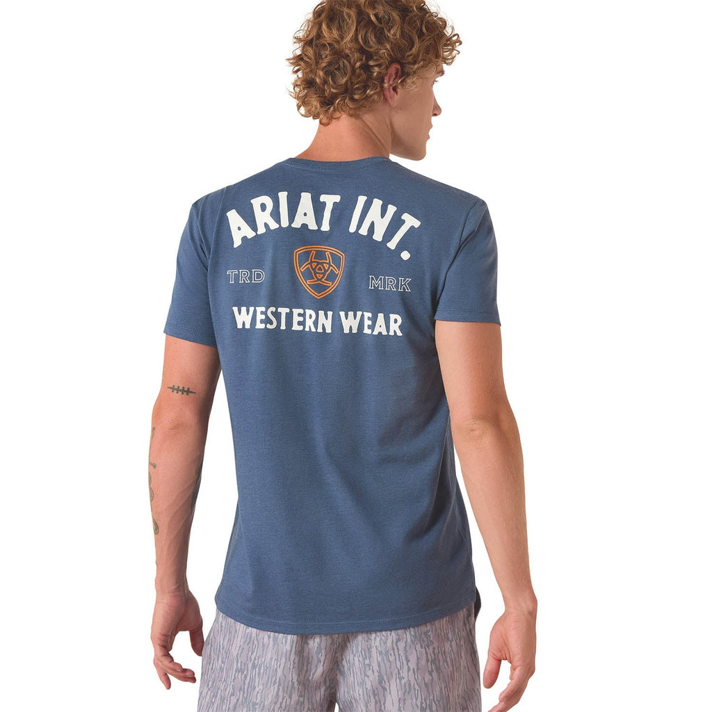 Ariat Mens Outline Shop Short Sleeve Shirt, Western Wear Tee