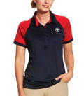 Ariat Women's Team 3.0 Short Sleeve Polo Shirt, Navy/Red