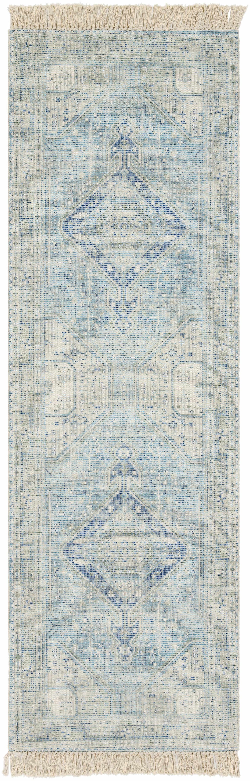 Byers Handmade Cotton-blend Aqua Rug