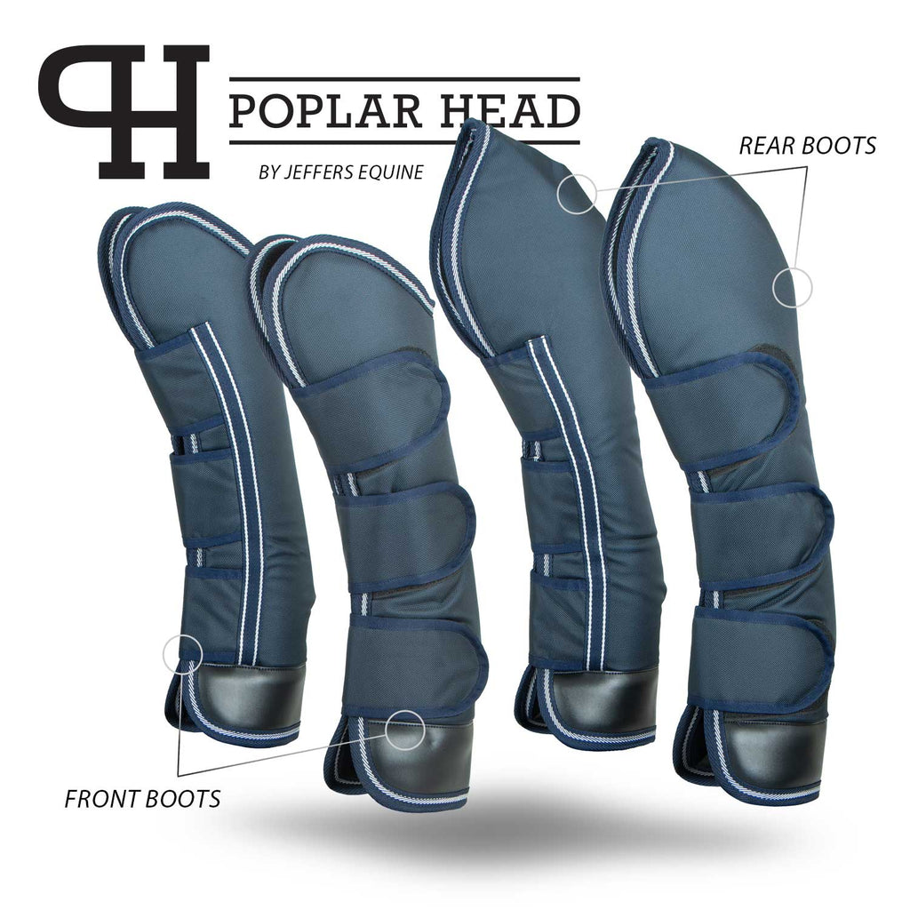 Jeffers Poplar Head Horse Shipping Boots, 4-Pack with Carry Bag
