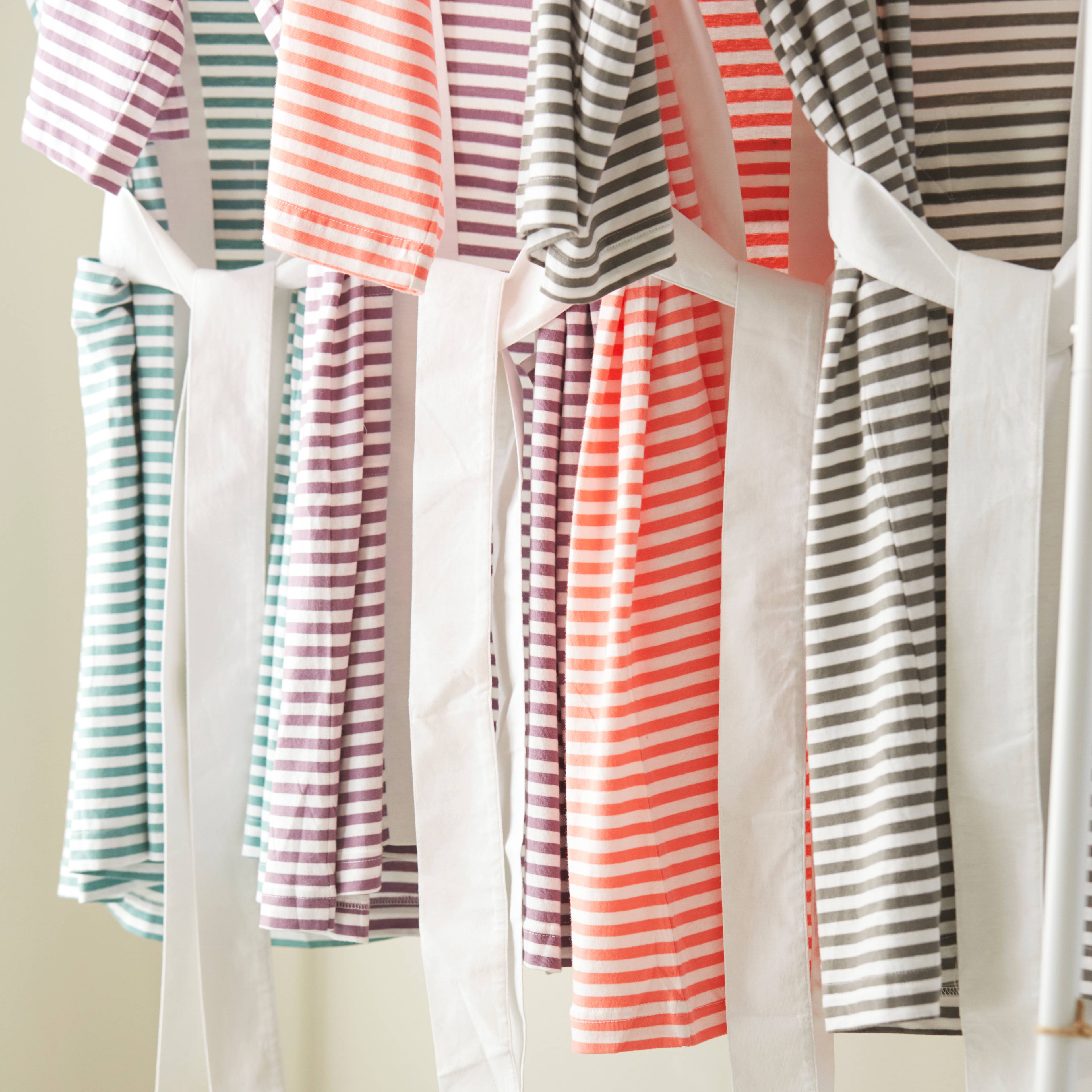 Seaside Serenity Stripe Organic Hooded Short Robe