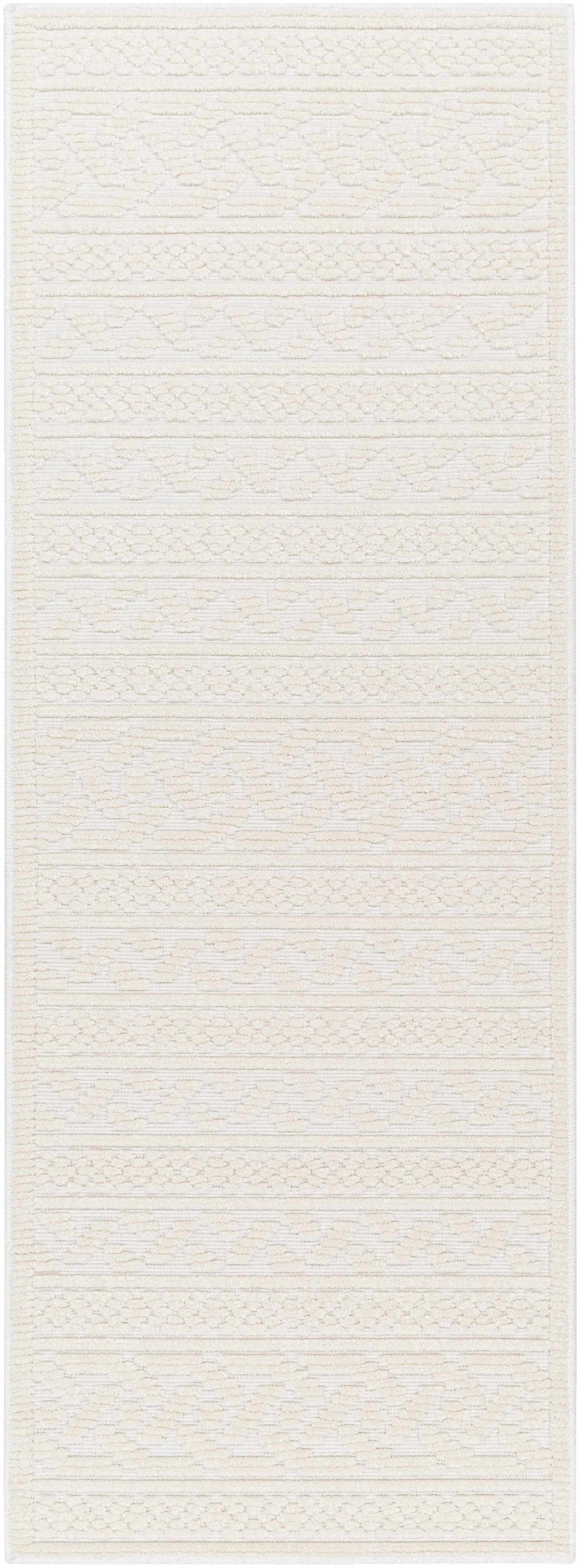 Fadey White 3D Washable Rug