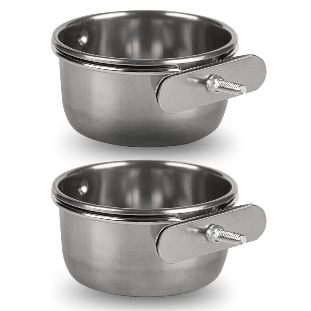 Jeffers Stainless Steel Coop/Kennel Cup with Clamp
